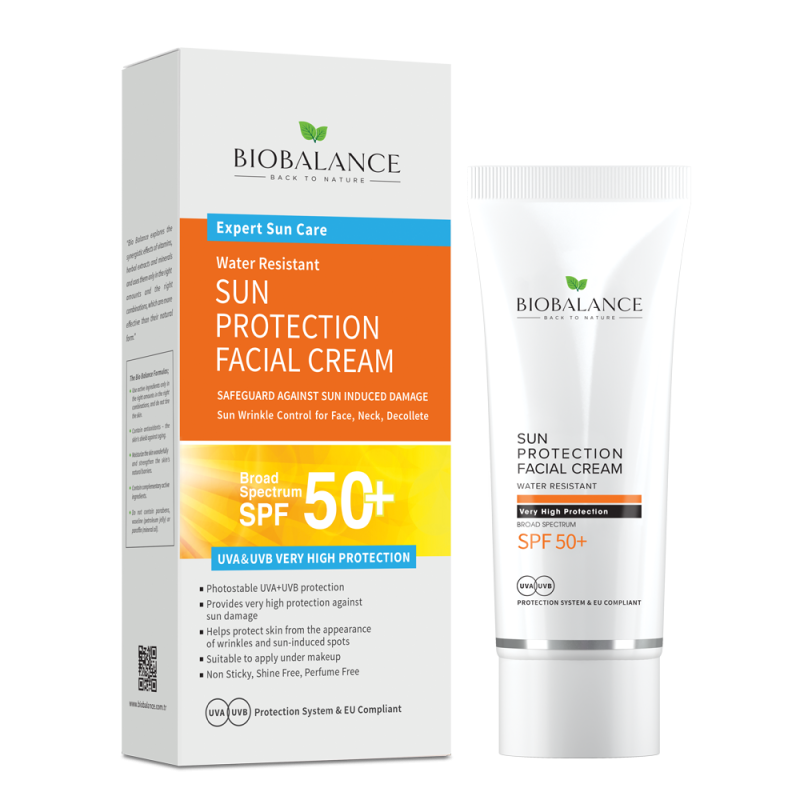 BROAD-SPECTRUM TECHNOLOGY Water-Resistant & Very High Protection  UVA&UVB  SUN PROTECTION FACIAL CREAM 50+SPF