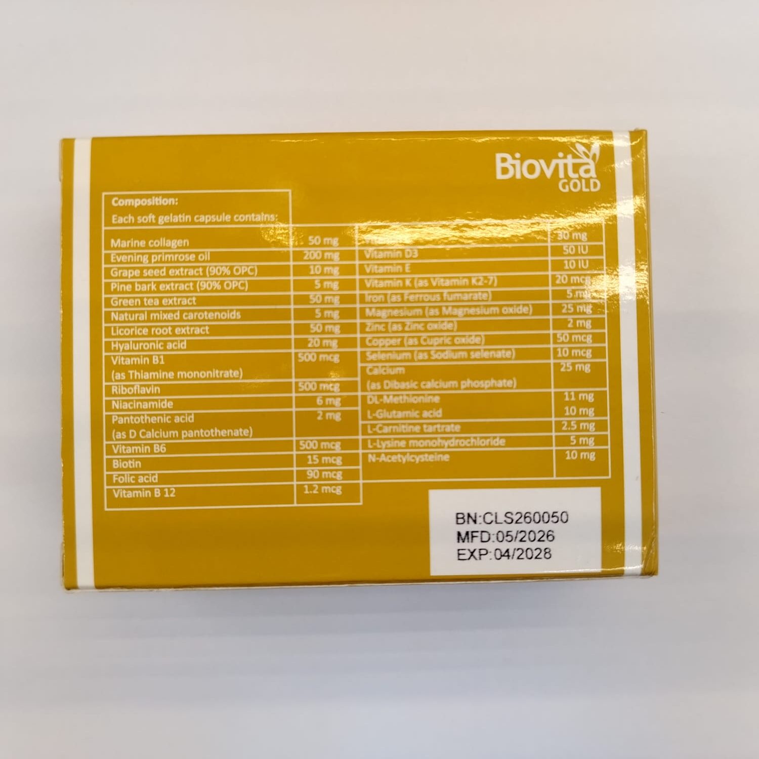 Biovita Gold (30 Capsules) - Image 2